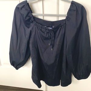Black puff sleeve blouse